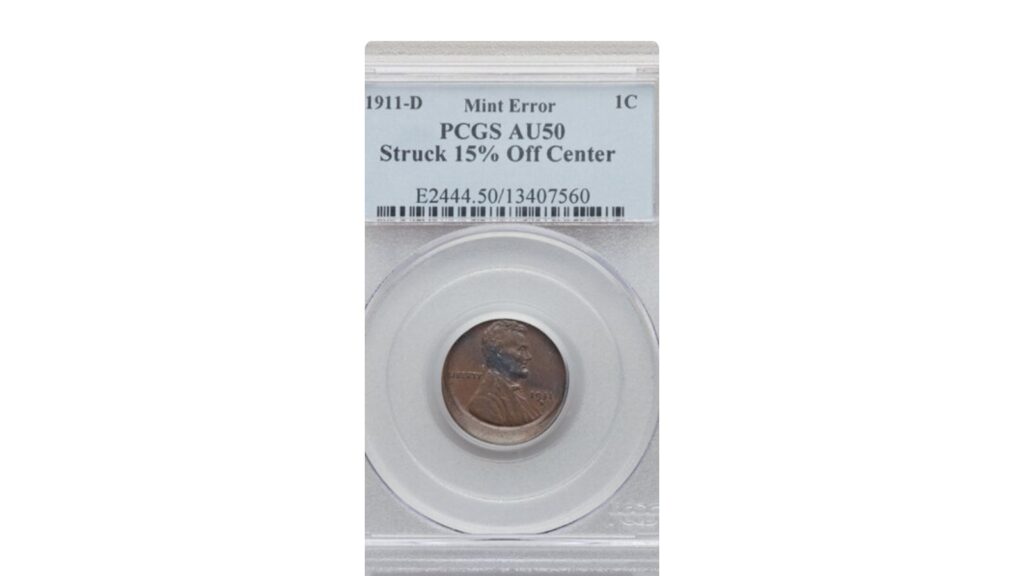 Off-center strike Lincoln cent