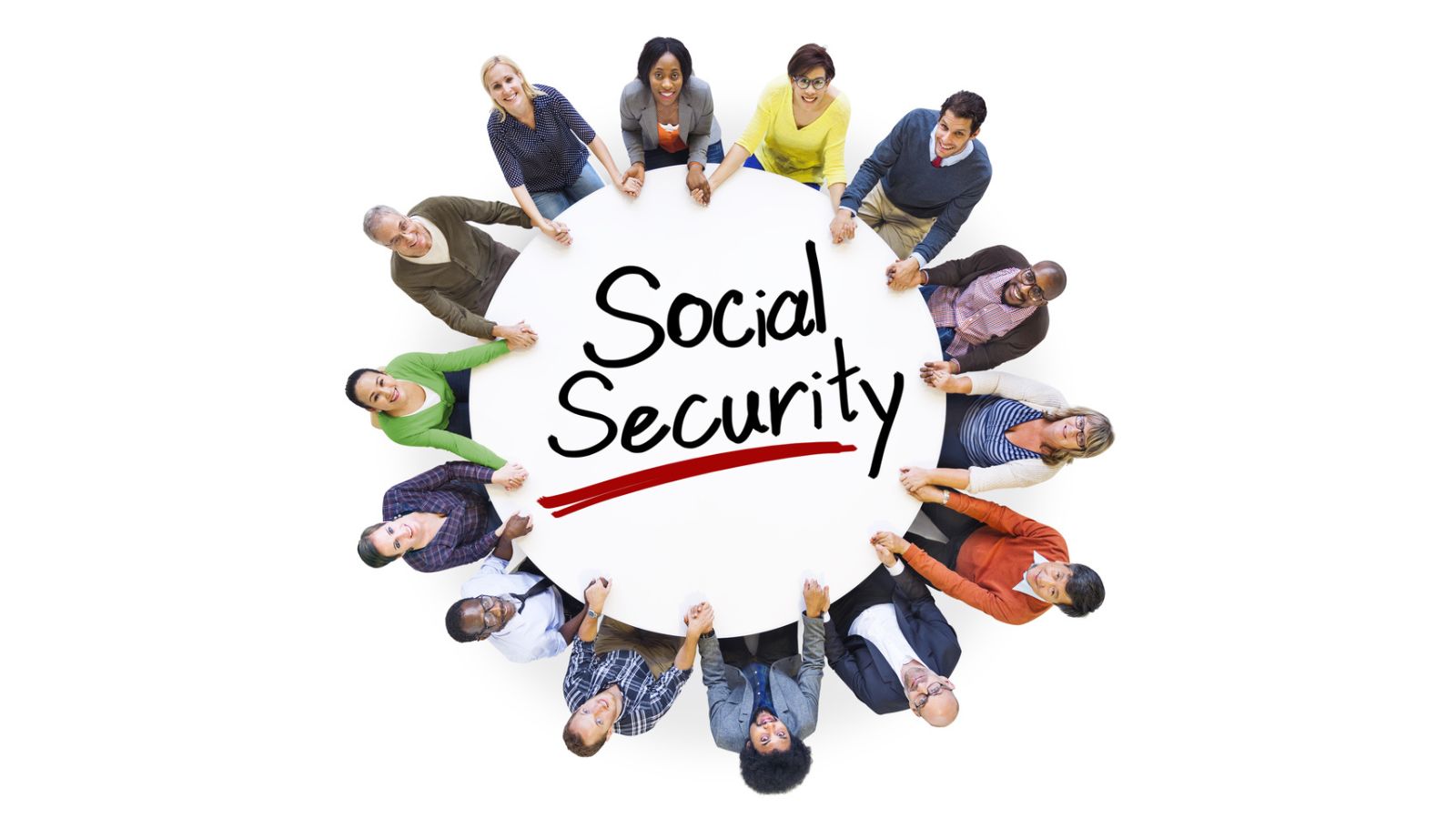 social security written on table with people around it