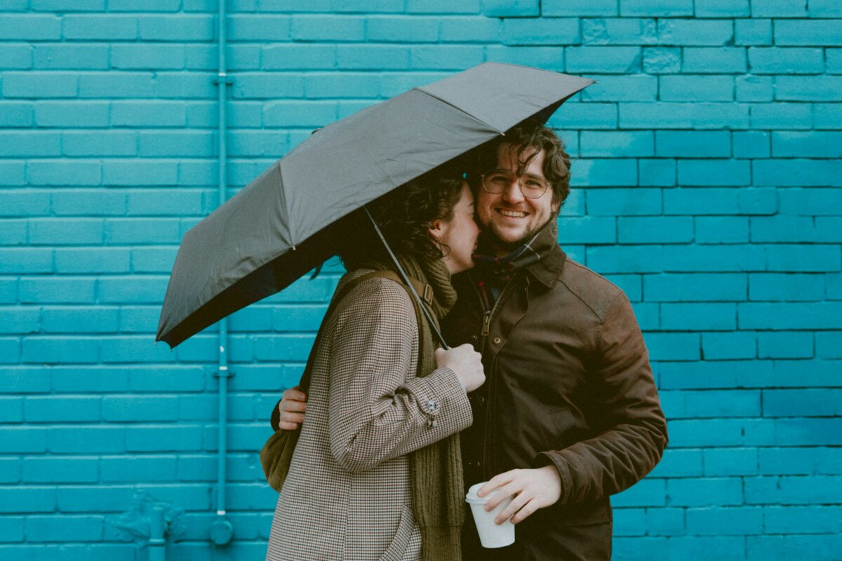 couple under an umbrella