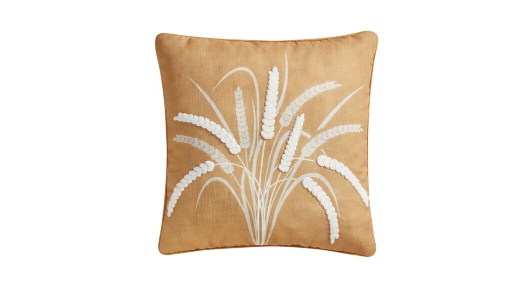 wheat reversible decorative pillow