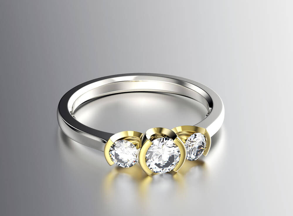 White gold vs. yellow gold engagement ring.