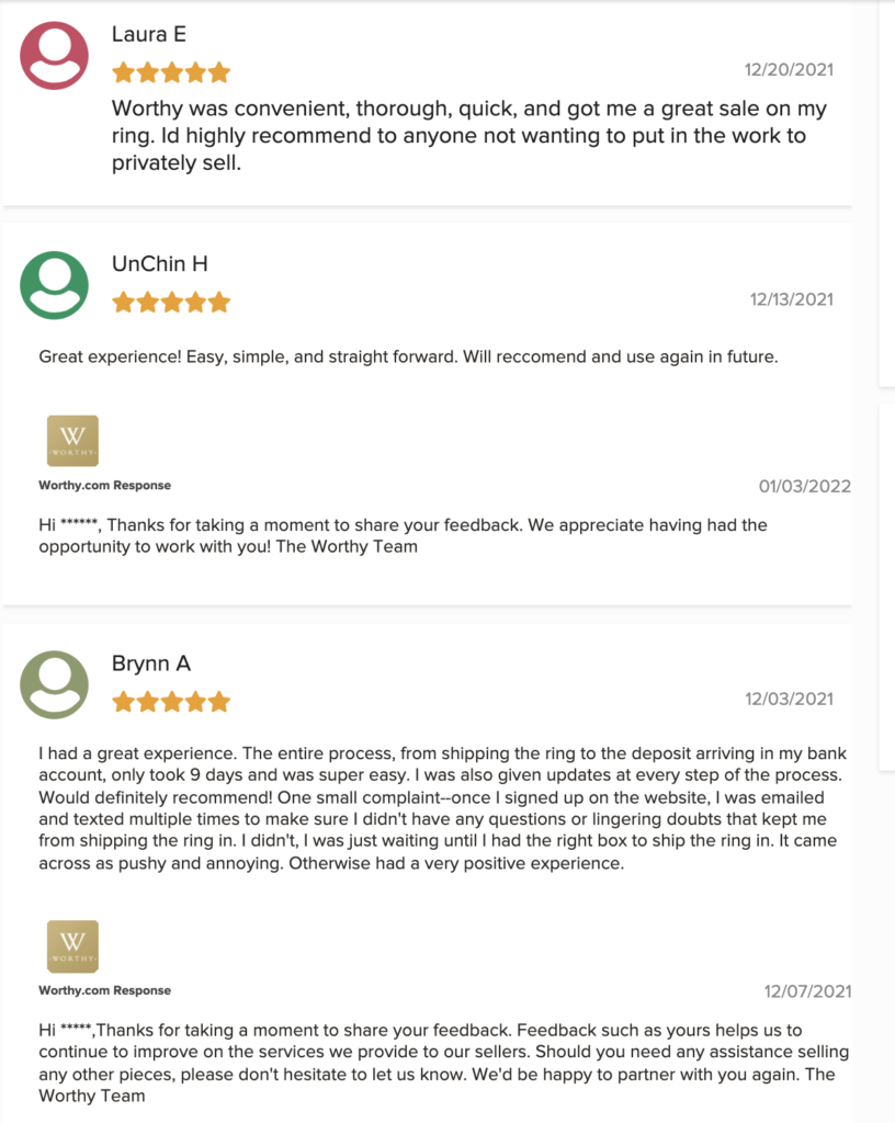 Worthy customer reviews on Trustpilot.