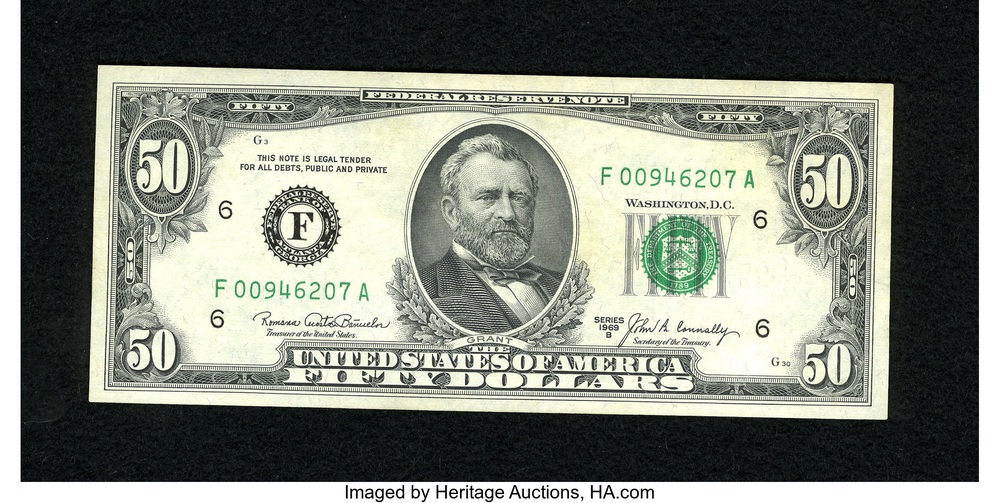 1969B Atlanta $50 Federal Reserve note