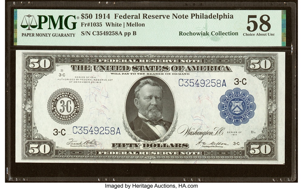 1914 Philadelphia $50 Federal Reserve note