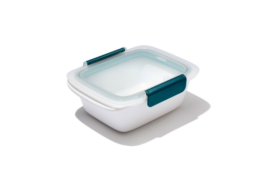OXO Prep & Go rectangular food container with locking clips